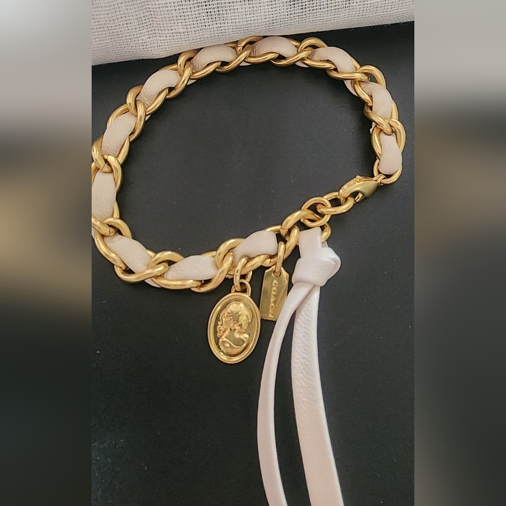 Coach RARE Cameo Bracelet Burnished Brass
